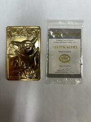 Pokémon Pikachu 23k Gold Plated Trading Card & Pokeball Burger King (Loose w/out Box & Pokeball)
